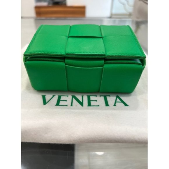 Bottega Veneta Candy Mini Cassette Parakeet Green Lambskin Leather Bag - Picture 4 of 12